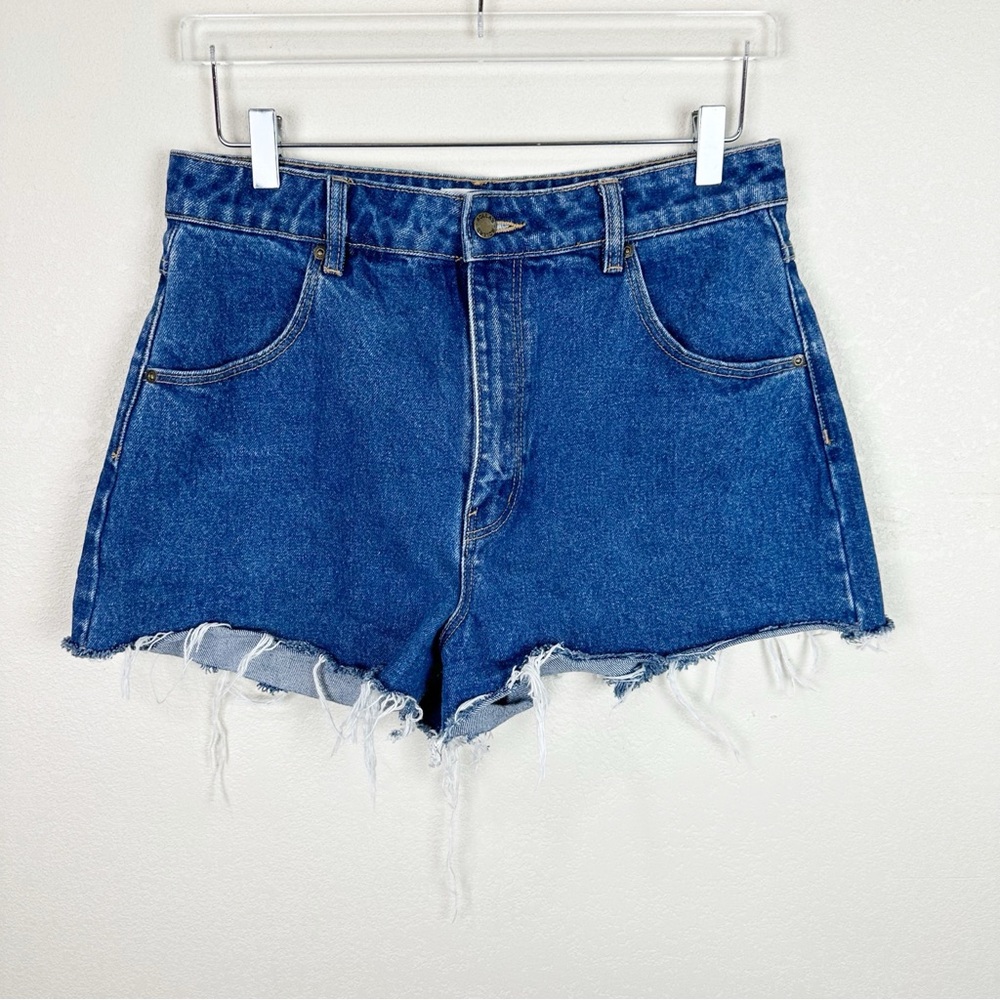 Rollas Denim Cut Off Shorts High Waisted Duster Shorts